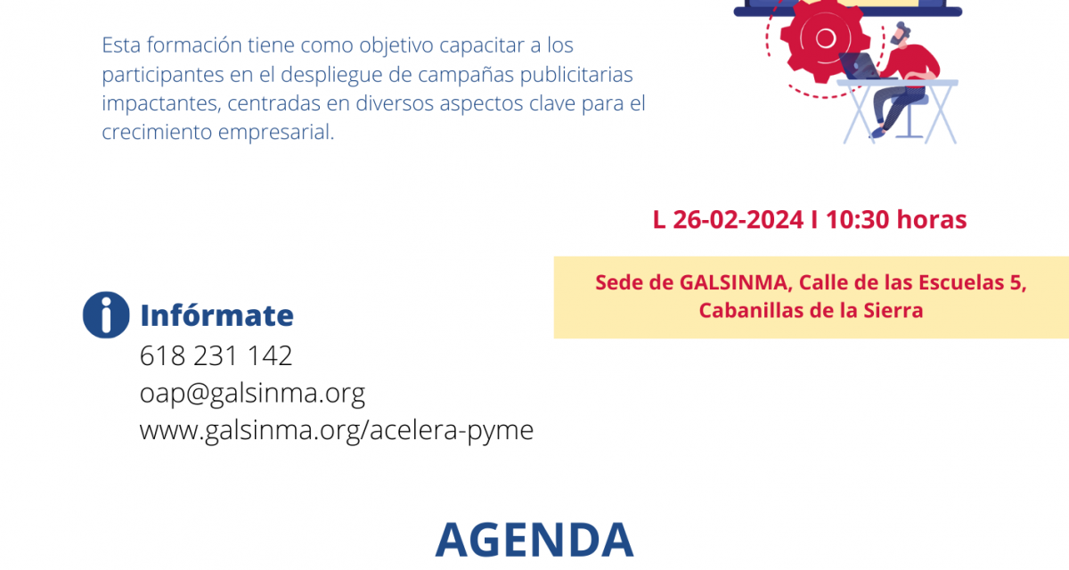 Ayudas, subvenciones y líneas de financiación para emprendedores, pymes y autónomos en la Sierra Norte de Madrid», será el próximo MIÉRCOLES 28 de febrero de 2024, en formato ONLINE